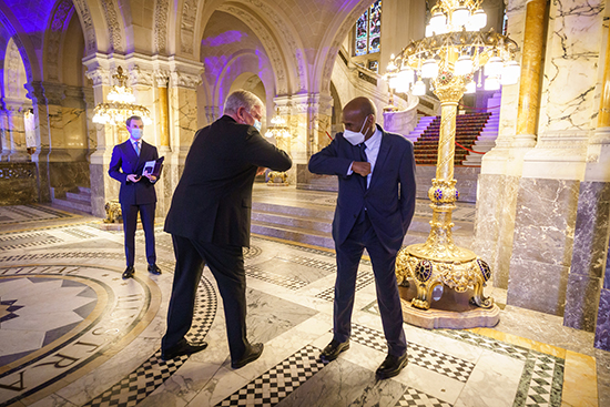 Visit at the International Court of Justice, 75 years celebration, together with the President, Mr. Abdulqawi Yusu
Photo: Martijn Beekman