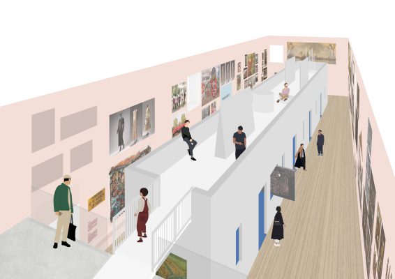 Artist’s impression of the exhibition Panorama Amsterdam: City Time Lapse. Amsterdam Museum in the Hermitage Amsterdam. Image: Studio L A.
