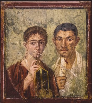 •	Portrait of the baker Terentius and his wife, 1st century AD, Pompeii, Museo Archeologico Nazionale in Naples